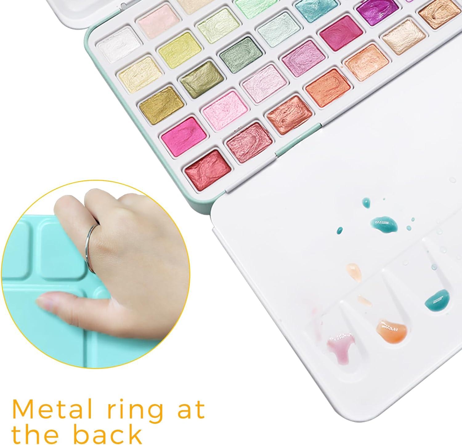 imageArtecho Watercolor Paint Set 168 Colors Painting Kit with Watercolor Pad Brushes and Pencil Ideal Water Color Kit for Beginners ampamp Professionals50 Colors Metallic