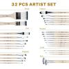 imageArtecho 32 PCS Paint Brushes for Acrylic Painting Acrylic Paint Brushes for Oil Watercolor Acrylic Gouache and Canvas Painting32 pcs