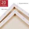imageArtecho 8x10 Inch Stretched Canvas White Blank 20 Pack Primed 100 Cotton Super Value Bulk Pack for Painting Acrylic Pouring Oil Paint ampamp Artist Media