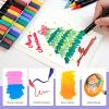 imageArtecho Acrylic Paint Markers 60 Colors Acrylic Paint Pens with Brush Tip and Fine Tip for Stone Rock Painting Paper Pumpkin Wood Egg Canvas Ceramic Fabric leather Glass DIY Crafts60 Colors