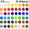 imageArtecho Acrylic Paint Set 24 Colors 2oz59ml with 12 Brushes Art Craft Paints Kit Paint for Canvas Rocks Wood Fabric Ceramic and Art Supplies Non Toxic Paint for Artists and Beginners2oz48colors