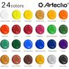 imageArtecho Acrylic Paint Set 24 Colors 2oz59ml with 12 Brushes Art Craft Paints Kit Paint for Canvas Rocks Wood Fabric Ceramic and Art Supplies Non Toxic Paint for Artists and Beginners2oz24colors