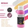 imageArtecho Professional Acrylic Paint Set 20 Primary Colors 120ml  405oz Tubes Art Craft Paints for Canvas Rock Stone Wood Fabric Art Supplies12 Metallic Colors