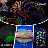 imageArtecho Professional Acrylic Paint Set 20 Primary Colors 120ml  405oz Tubes Art Craft Paints for Canvas Rock Stone Wood Fabric Art SuppliesGlowNeonNeutral