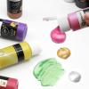 imageArtecho Professional Acrylic Paint White and Black 120ml  405oz Tubes Art Craft Paints for Canvas Rock Stone Wood Fabric Art Supplies12 Metallic Colors
