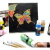 imageArtecho Professional Acrylic Paint White and Black 120ml  405oz Tubes Art Craft Paints for Canvas Rock Stone Wood Fabric Art Supplies12 Metallic Colors