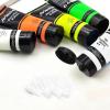 imageArtecho Professional Acrylic Paint White and Black 120ml  405oz Tubes Art Craft Paints for Canvas Rock Stone Wood Fabric Art SuppliesGlowNeonNeutral
