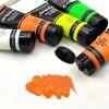 imageArtecho Professional Acrylic Paint White and Black 120ml  405oz Tubes Art Craft Paints for Canvas Rock Stone Wood Fabric Art SuppliesGlowNeonOrange