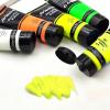 imageArtecho Professional Acrylic Paint White and Black 120ml  405oz Tubes Art Craft Paints for Canvas Rock Stone Wood Fabric Art SuppliesGlowNeonYellow
