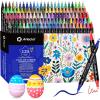 imageArtecho Acrylic Paint Markers 60 Colors Acrylic Paint Pens with Brush Tip and Fine Tip for Stone Rock Painting Paper Pumpkin Wood Egg Canvas Ceramic Fabric leather Glass DIY Crafts120 Colors