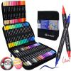 imageArtecho Acrylic Paint Markers 72 Colors with Bag Acrylic Paint Pens with Brush Tip and Fine Tip for Stone Rock Painting Paper Pumpkin Wood Egg Canvas Ceramic Fabric leather Glass48 Colors
