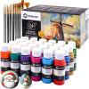 imageArtecho Acrylic Paint Set 24 Colors 2oz59ml with 12 Brushes Art Craft Paints Kit Paint for Canvas Rocks Wood Fabric Ceramic and Art Supplies Non Toxic Paint for Artists and Beginners2oz24colors