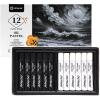 imageArtecho Oil Pastels Set of 48 Colors Soft Oil Pastels for Art Painting Drawing Blending Art Supplies for Artists Beginners Students Teachers 10 x 70 mmWhite and Black