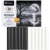 imageArtecho Oil Pastels Set of 50 Colors 8 x 60 mm Soft Oil Pastels for Art Painting Drawing Blending Art Supplies for Artists Beginners Students TeachersWhite and Black