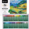 imageArtecho Oil Pastels Set of 50 Colors 8 x 60 mm Soft Oil Pastels for Art Painting Drawing Blending Art Supplies for Artists Beginners Students Teachers50 Basic Colors
