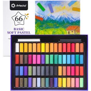 imageArtecho 12pcs Neon Soft Pastels Square Chalk for Drawing Blending Layering Shading Pastels Art Supplies64 colors short