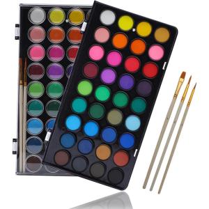 imageArtecho 28 Metallic Watercolor Paint Set Glitter Colors SemiMoist Pearlescent Water color Ideal for Beginners and Artists36 colors