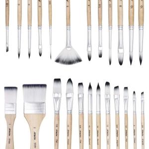 imageArtecho 32 PCS Paint Brushes for Acrylic Painting Acrylic Paint Brushes for Oil Watercolor Acrylic Gouache and Canvas Painting24 pcs