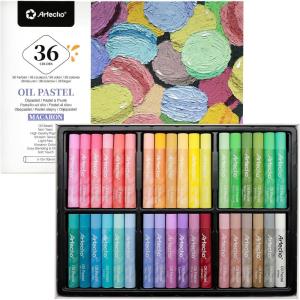 imageArtecho Oil Pastels Set of 48 Colors Soft Oil Pastels for Art Painting Drawing Blending Art Supplies for Artists Beginners Students Teachers 10 x 70 mm36 Macaron Colors