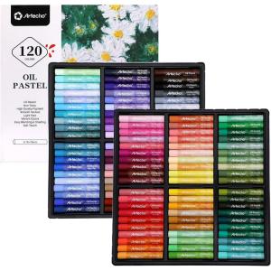 imageArtecho Oil Pastels Set of 48 Colors Soft Oil Pastels for Art Painting Drawing Blending Art Supplies for Artists Beginners Students Teachers 10 x 70 mm120 Basic Colors
