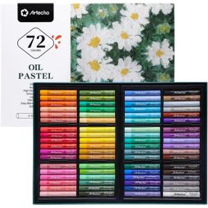 imageArtecho Oil Pastels Set of 48 Colors Soft Oil Pastels for Art Painting Drawing Blending Art Supplies for Artists Beginners Students Teachers 10 x 70 mm72 Basic Colors