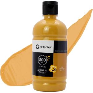 imageArtecho White Acrylic Paint Large Bottle 500ml  17oz White Paint for Canvas Rocks Wood Fabric Ceramic Non ToxicYellow Ochre