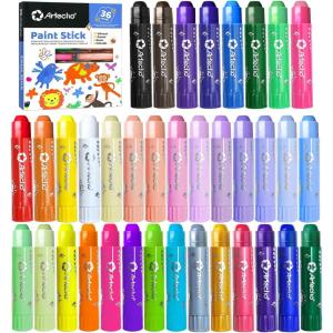 imageTempera Paint Sticks 36 Colors Washable Paint Sticks for Kids Including 12 Vibrant Colors 12 Pastel Colors 6 Neon Colors and 6 Metallic Colors36 Colors Vibrant  Neon  Metallic  Pastel