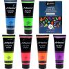 imageArtecho Blue Acrylic Paint Cerulean Blue Paint 120ml  405oz Tubes Art Craft Paints for Canvas Rock Stone Wood Fabric Art SuppliesGlowNeon6 colors