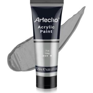 imageArtecho Blue Acrylic Paint Cerulean Blue Paint 120ml  405oz Tubes Art Craft Paints for Canvas Rock Stone Wood Fabric Art SuppliesGrey