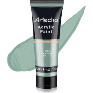 imageArtecho Blue Acrylic Paint Cerulean Blue Paint 120ml  405oz Tubes Art Craft Paints for Canvas Rock Stone Wood Fabric Art SuppliesSage Green