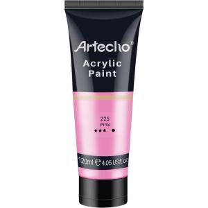 imageArtecho Professional Acrylic Paint Set 20 Primary Colors 120ml  405oz Tubes Art Craft Paints for Canvas Rock Stone Wood Fabric Art SuppliesPink