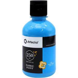 imageArtecho Black Fabric Paint 250 ml  845 oz Permanent Clothing Paint for DIY TShirts Tote Bags ampamp Canvas Washable ampamp Flexible Textile Paintblue