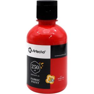 imageArtecho Black Fabric Paint 250 ml  845 oz Permanent Clothing Paint for DIY TShirts Tote Bags ampamp Canvas Washable ampamp Flexible Textile Paintred