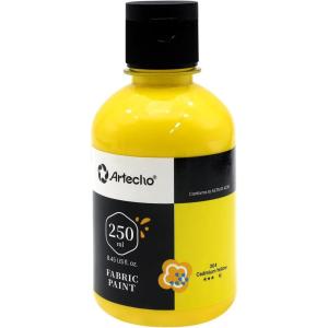 imageArtecho Black Fabric Paint 250 ml  845 oz Permanent Clothing Paint for DIY TShirts Tote Bags ampamp Canvas Washable ampamp Flexible Textile Paintyellow