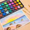 imageArtecho 36 Colors Watercolor Paint Set with 3 Brushes Washable Travel Design Perfect for Card Making Illustrations Painting Calligraphy Pack of 2