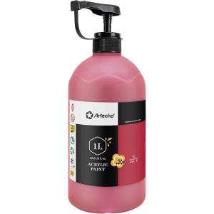 imageArtecho Phthalo Blue Acrylic Paint 1000ml 338 fl oz with Pump Dispenser  High Pigment for Exceptional Coverage Large Bottle Craft Paint for Canvas Wood Rocks Fabric Ceramic  NonToxicScarlet Red