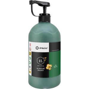 imageArtecho Phthalo Blue Acrylic Paint 1000ml 338 fl oz with Pump Dispenser  High Pigment for Exceptional Coverage Large Bottle Craft Paint for Canvas Wood Rocks Fabric Ceramic  NonToxicSap Green