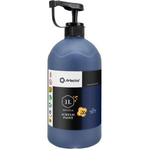 imageArtecho Phthalo Blue Acrylic Paint 1000ml 338 fl oz with Pump Dispenser  High Pigment for Exceptional Coverage Large Bottle Craft Paint for Canvas Wood Rocks Fabric Ceramic  NonToxicPhthalo Blue