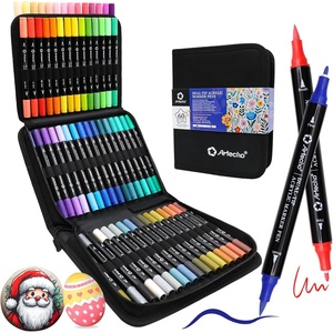image:imageArtecho Acrylic Paint Markers 60 Colors with Bag Acrylic Paint Pens with Brush Tip and Fine Tip for Stone Rock Painting Paper Pumpkin Wood Egg Canvas Ceramic Fabric leather Glass60 Colors