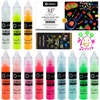 image:imageArtecho Glow in the Dark Acrylic Paint Set  6 Colors x 11ml 037oz  NonToxic Waterproof Art Supplies for Canvas Rock Wood Fabric  Rich Pigment Craft Paint for Adults amp Hobbyists037 Fl Oz Pack of 12