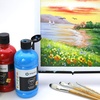 image:imageArtecho Orange Glow in the Dark Acrylic Paint 500ml  17oz Large Bottle  Semi Glossy Finish High Pigment Rich Color Craft Paint for Canvas Rocks Wood Fabric Ceramic NonToxic12 colors