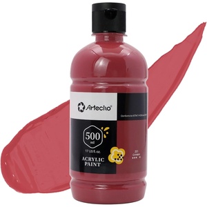 image:imageArtecho Orange Glow in the Dark Acrylic Paint 500ml  17oz Large Bottle  Semi Glossy Finish High Pigment Rich Color Craft Paint for Canvas Rocks Wood Fabric Ceramic NonToxicCrimson