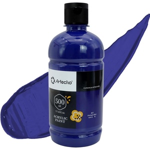 image:imageArtecho Orange Glow in the Dark Acrylic Paint 500ml  17oz Large Bottle  Semi Glossy Finish High Pigment Rich Color Craft Paint for Canvas Rocks Wood Fabric Ceramic NonToxicPhthalo Blue