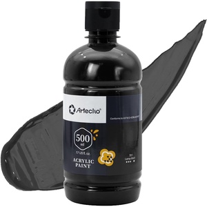 image:imageArtecho Orange Glow in the Dark Acrylic Paint 500ml  17oz Large Bottle  Semi Glossy Finish High Pigment Rich Color Craft Paint for Canvas Rocks Wood Fabric Ceramic NonToxicLamp Black