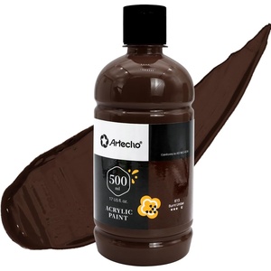 image:imageArtecho Orange Glow in the Dark Acrylic Paint 500ml  17oz Large Bottle  Semi Glossy Finish High Pigment Rich Color Craft Paint for Canvas Rocks Wood Fabric Ceramic NonToxicBurnt Umber