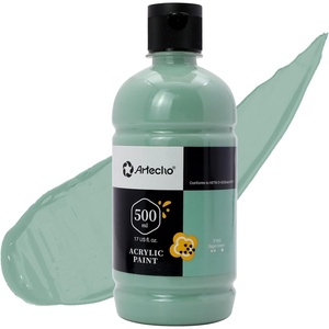 image:imageArtecho Orange Glow in the Dark Acrylic Paint 500ml  17oz Large Bottle  Semi Glossy Finish High Pigment Rich Color Craft Paint for Canvas Rocks Wood Fabric Ceramic NonToxicSage Green