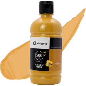 image:imageArtecho Orange Glow in the Dark Acrylic Paint 500ml  17oz Large Bottle  Semi Glossy Finish High Pigment Rich Color Craft Paint for Canvas Rocks Wood Fabric Ceramic NonToxicYellow Ochre
