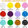 image:imageArtecho 12 Colors Acrylic Leather Paint 1oz Set Leather Paint for Shoes Sneakers Boots Bags Sofa Jackets and Furniture  Will Not Crack or Peel Mixable12 Colors Set