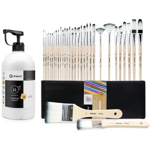 image:image32 Pcs Acrylic Paint Brushes Set amp Artecho Titanium White Acrylic Paint 1000ml  338 fl oz Pump Dispenser