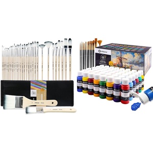 image:imageArtecho Acrylic Paint Set 48 Colors 2oz59ml with 12 Brushes amp 32 PCS Paint Brushes for Acrylic Painting